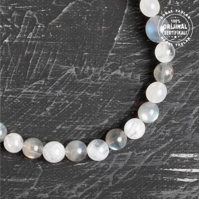 Sertifikalı Orijinal Ay Taşı Labrodorit Doğal Taş Bileklik