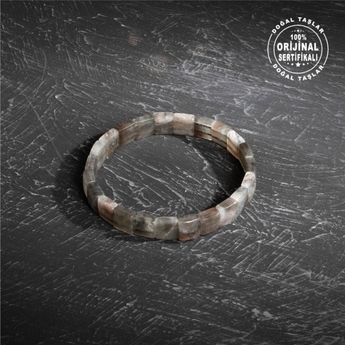 Sertifikalı Orijinal  Geniş Kesim Skeleton Labrodorit Doğal Taş Bileklik -Kaygı Bozukluğu