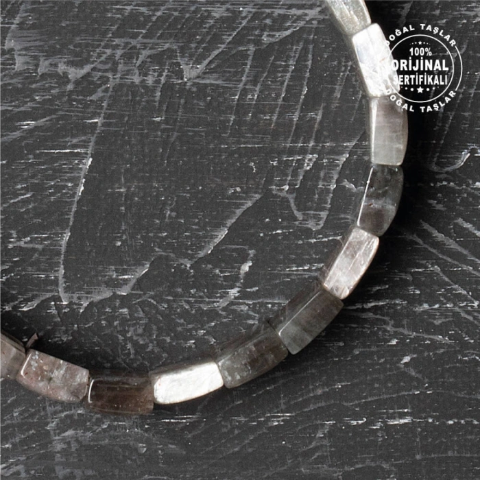 Sertifikalı Orijinal  Geniş Kesim Skeleton Labrodorit Doğal Taş Bileklik -Kaygı Bozukluğu