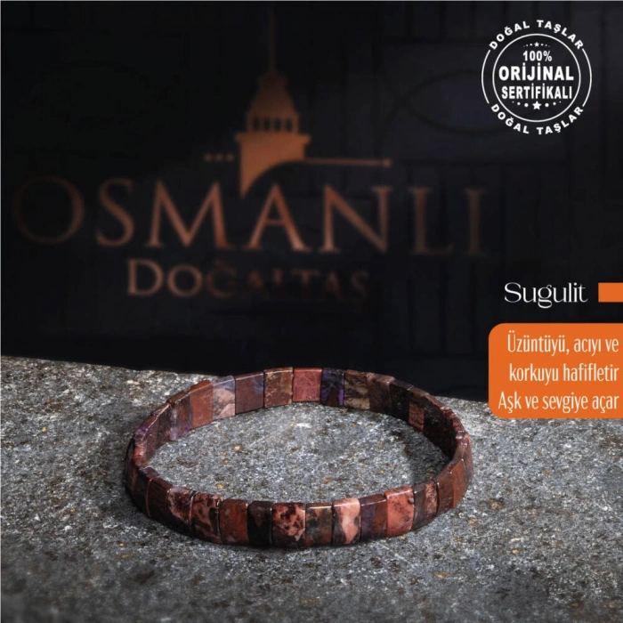 Sertifikalı Orijinal Şugulit Doğal Taş Bileklik