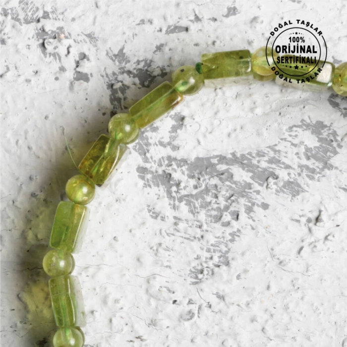 Sertifikalı Orijinal Zebercet Geniş Kesim Doğal Taş Bileklik