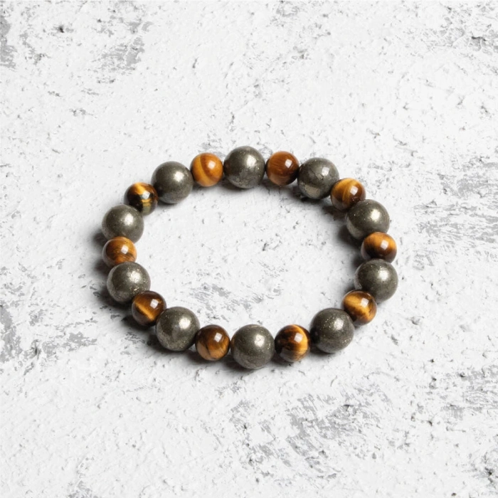 Sertifikalı Osmanlı Kaplan Gözü ve Pirit Taş Bileklik – Güç ve Şıklık