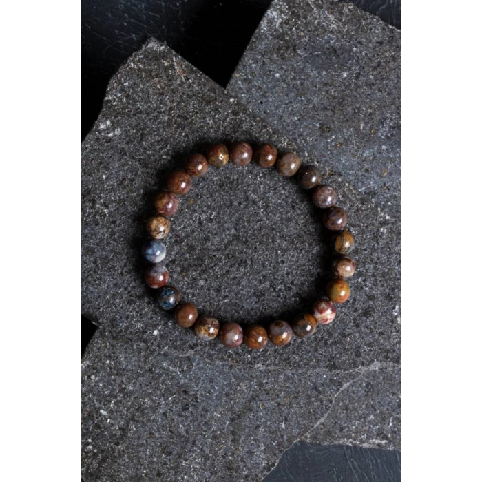 Sertifikalı Pitersit Doğal Taş Bileklik-8 mm (SK:200)