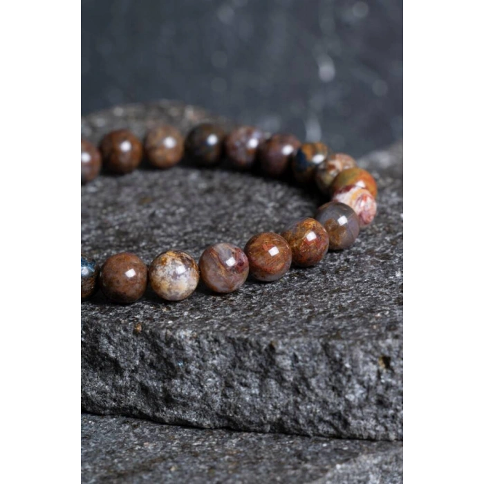 Sertifikalı Pitersit Doğal Taş Bileklik-8 mm (SK:200)