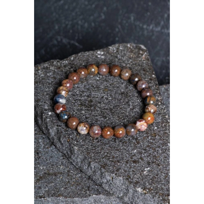 Sertifikalı Pitersit Doğal Taş Bileklik-8 mm (SK:200)