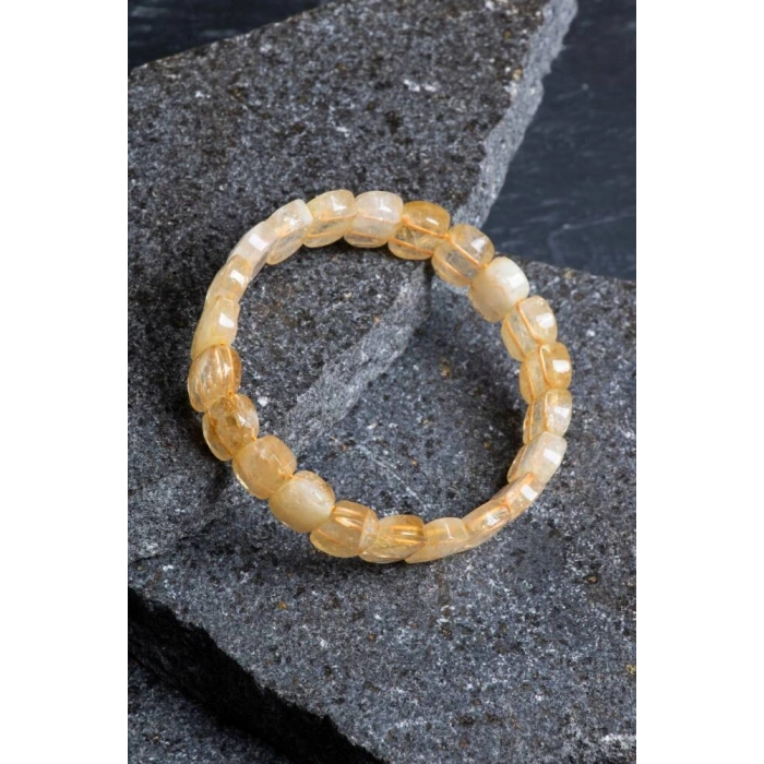 Sertifikalı Sitrin Geniş Kesim Doğal Taş Bileklik