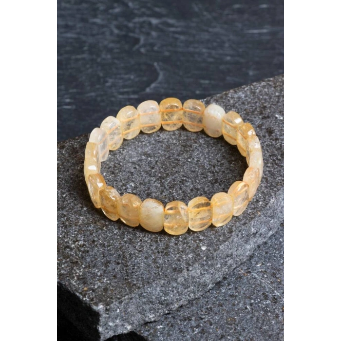 Sertifikalı Sitrin Geniş Kesim Doğal Taş Bileklik