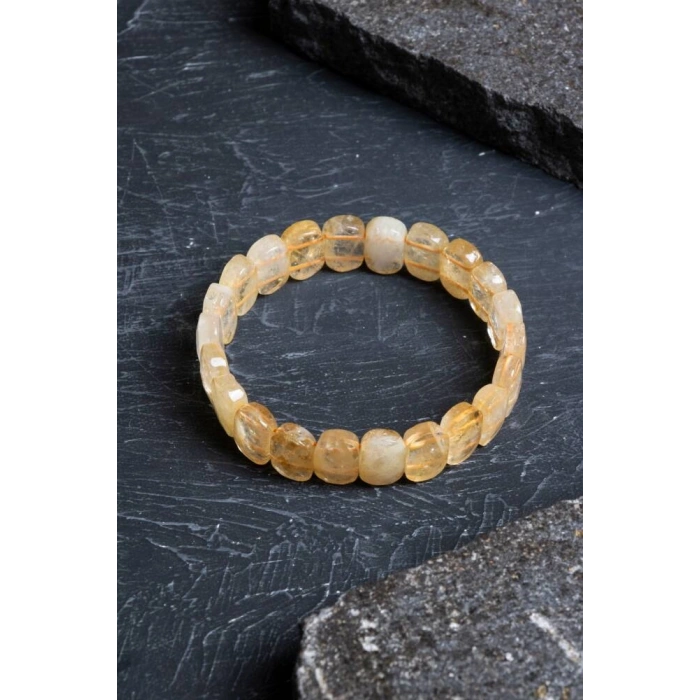 Sertifikalı Sitrin Geniş Kesim Doğal Taş Bileklik