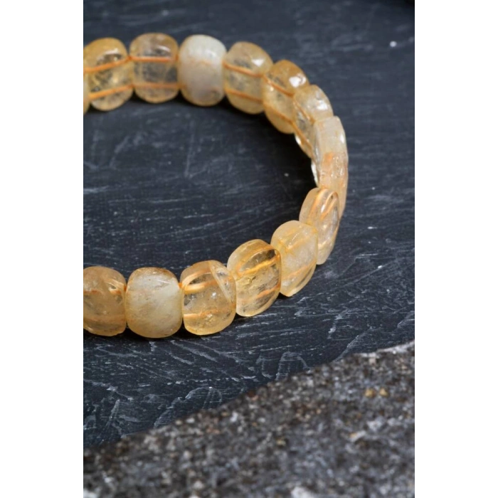Sertifikalı Sitrin Geniş Kesim Doğal Taş Bileklik