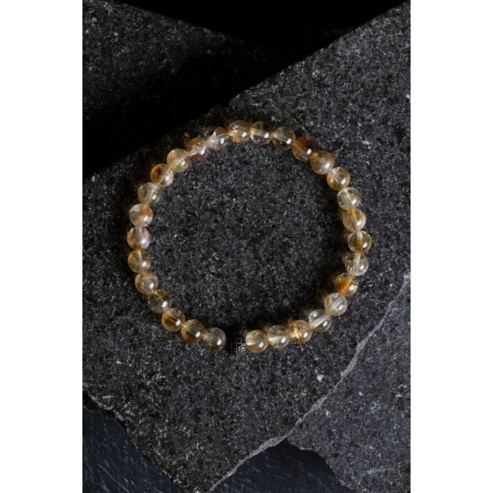 Sertifikalı Sitrin Zirkon Aparatlı Doğal Taş Bileklik (SK:179)