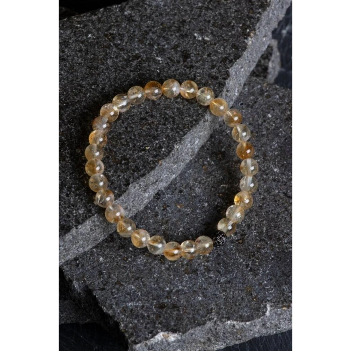 Sertifikalı Sitrin Zirkon Aparatlı Doğal Taş Bileklik (SK:179)