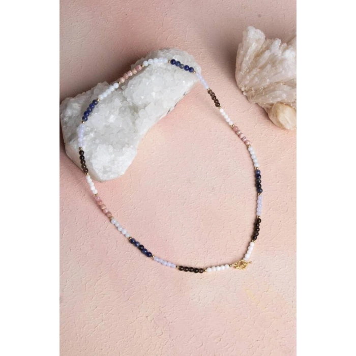 Sertifikalı Terazi Burcu Doğal Taş Kolye