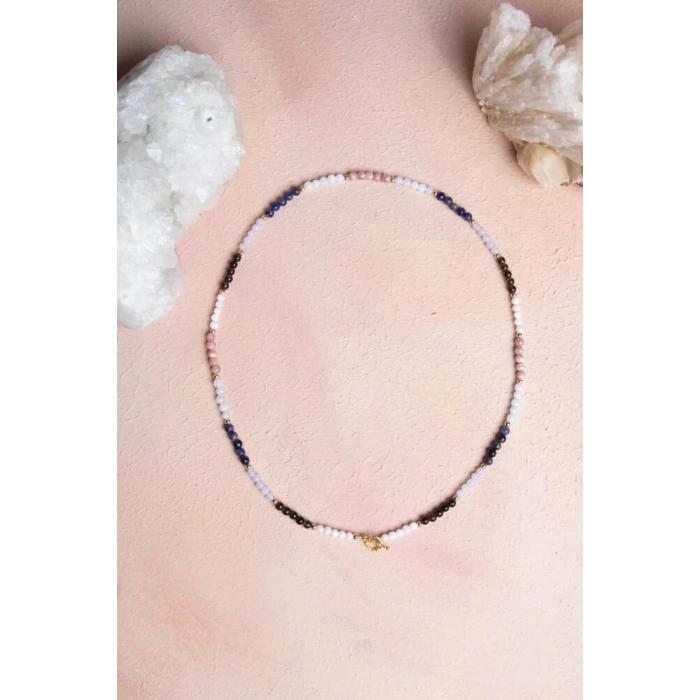 Sertifikalı Terazi Burcu Doğal Taş Kolye