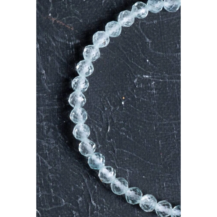 Sertifikalı Topaz Gümüş Aparatlı Doğal Taş Bileklik 4 mm (SK:203)