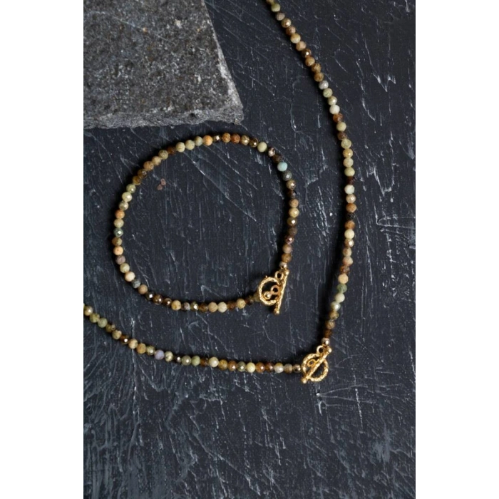 Sertifikalı Tsavorit Lal Altın Kaplama Gümüş Kapama Doğal Taş Set