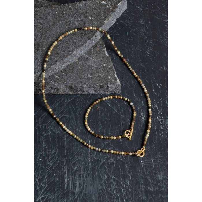 Sertifikalı Tsavorit Lal Altın Kaplama Gümüş Kapama Doğal Taş Set