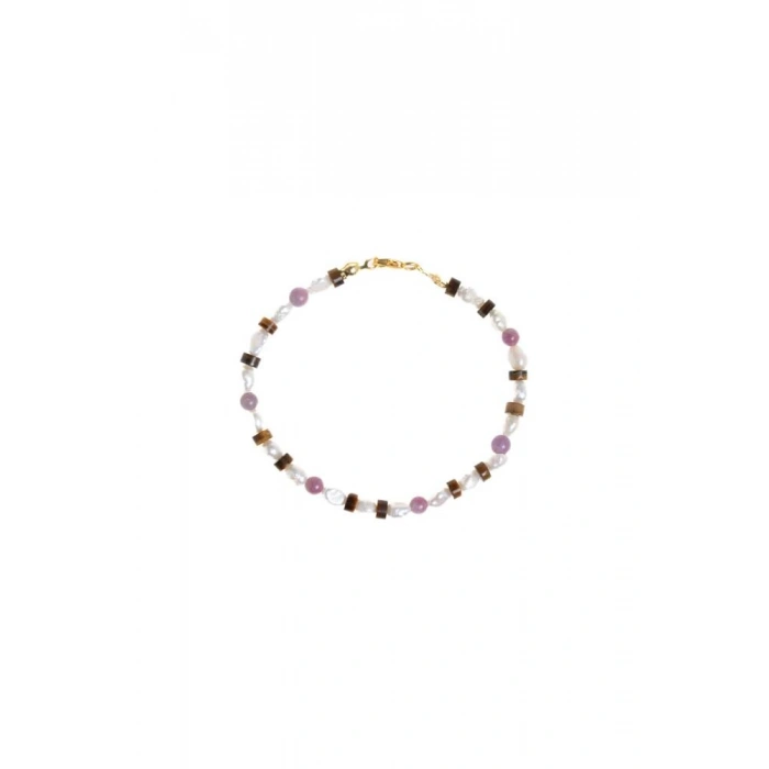 Sertifikalı Yakut, İnci, Kaplan Gözü Gümüş Kapama Doğal Taş Bileklik