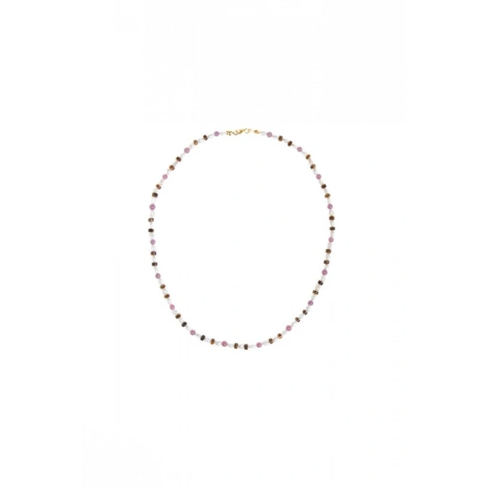 Sertifikalı Yakut, İnci, Kaplan Gözü Gümüş Kapama Doğal Taş Kolye