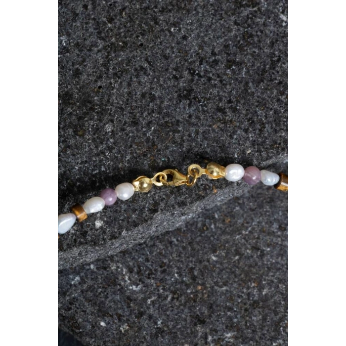 Sertifikalı Yakut, İnci, Kaplan Gözü Gümüş Kapama Doğal Taş Set