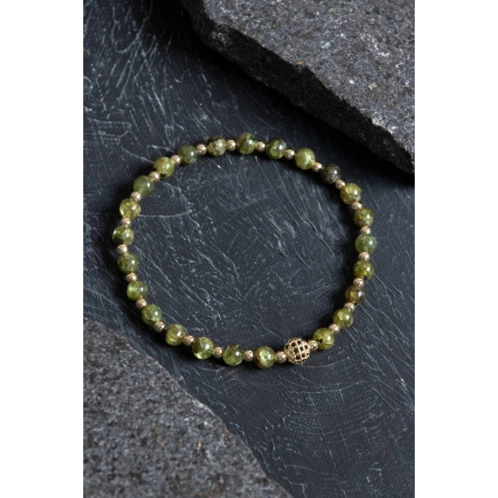 Sertifikalı Zebercet, Hematit Zirkon Aparat Doğal Taş Bileklik