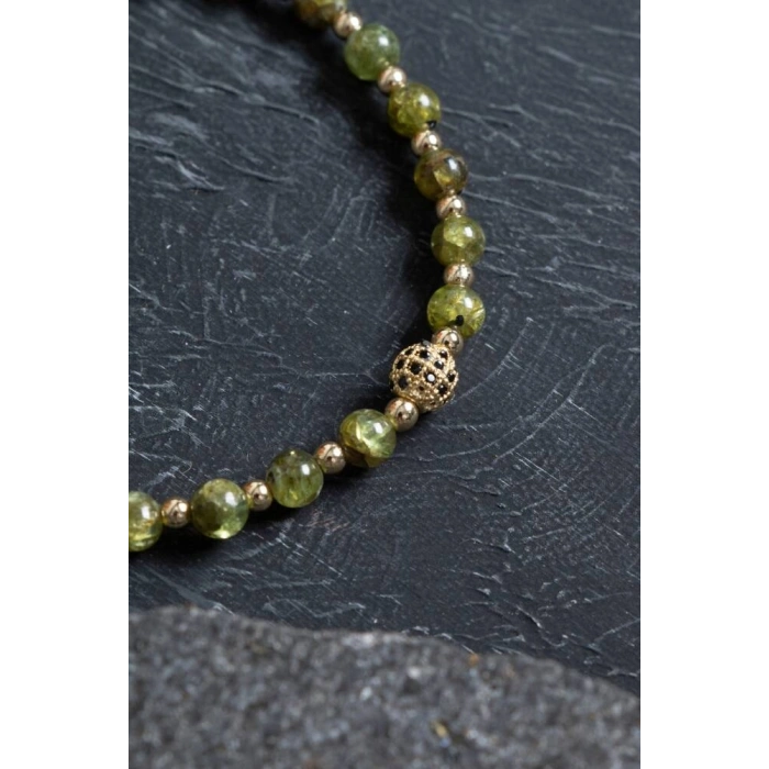 Sertifikalı Zebercet, Hematit Zirkon Aparat Doğal Taş Bileklik