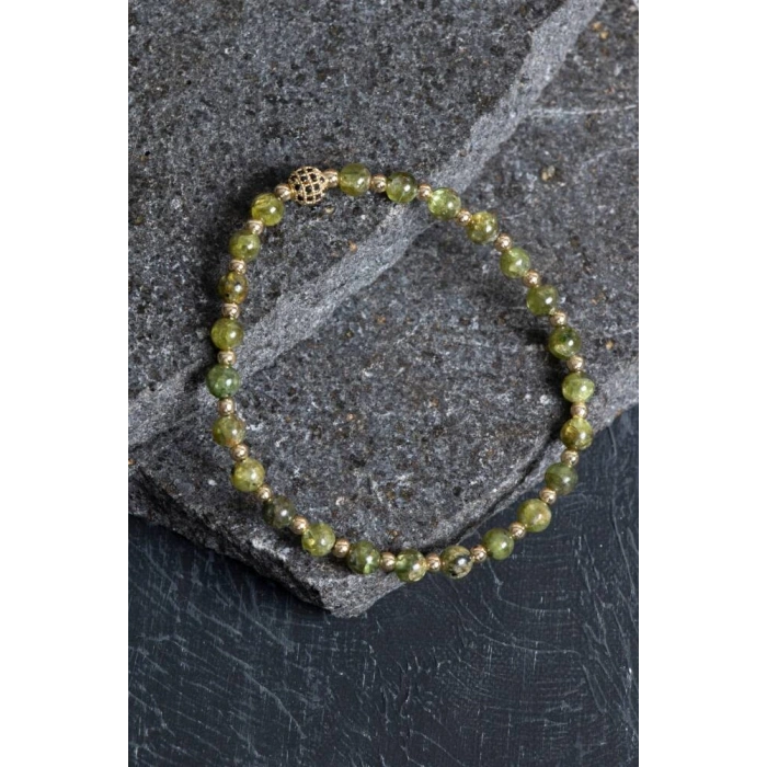 Sertifikalı Zebercet, Hematit Zirkon Aparat Doğal Taş Bileklik