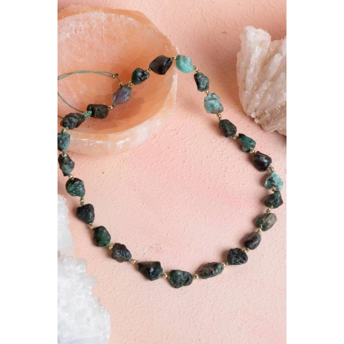 Sertifikalı Zümrüt Doğal Taş Makrome Kolye (SK:091)