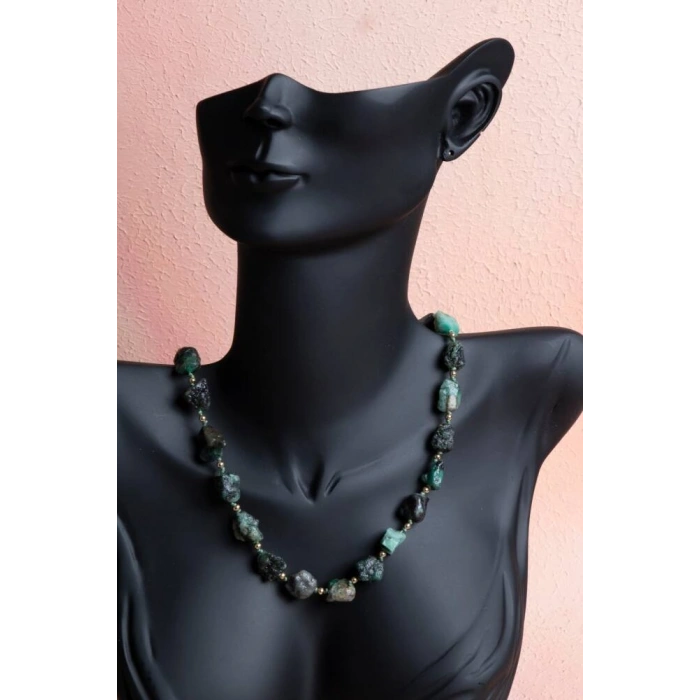 Sertifikalı Zümrüt Doğal Taş Makrome Kolye (SK:091)