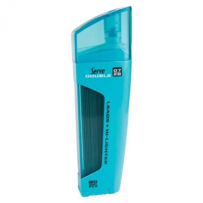 Serve Double Min Mavi Fosforlu Kalem + 0.7mm 2B Uç Tüplü