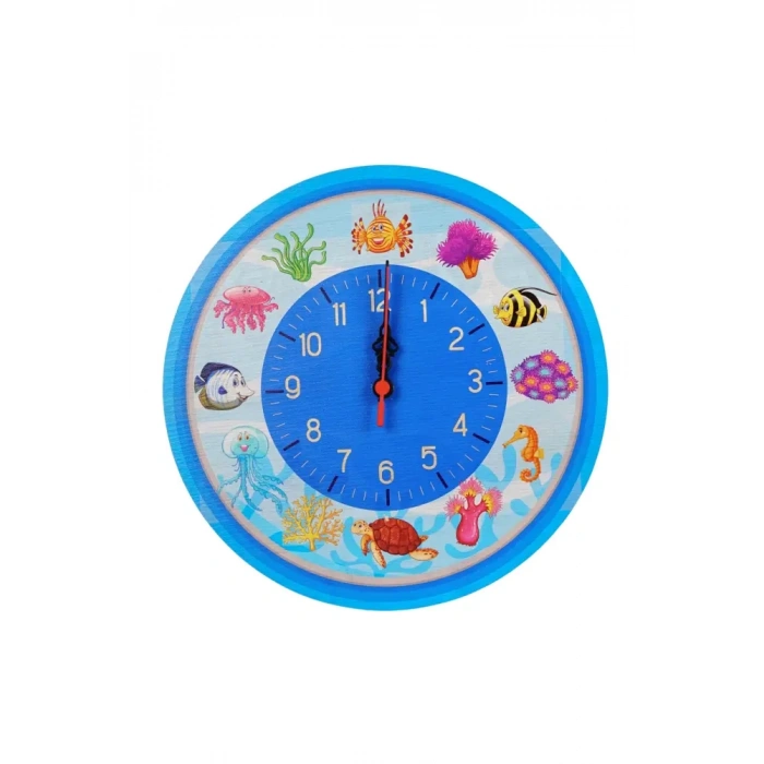 Sevimli Deniz Canlıları Saati 30 x 30 cm