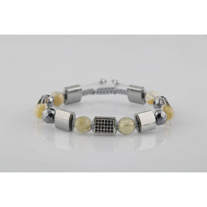 Sitrin Hematit Zirkon Doğal Taş Bileklik