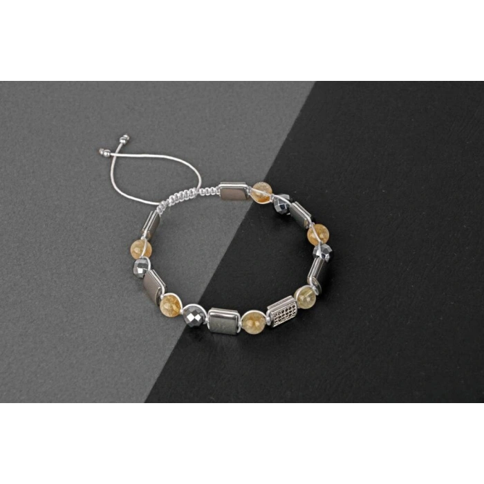 Sitrin Hematit Zirkon Doğal Taş Bileklik