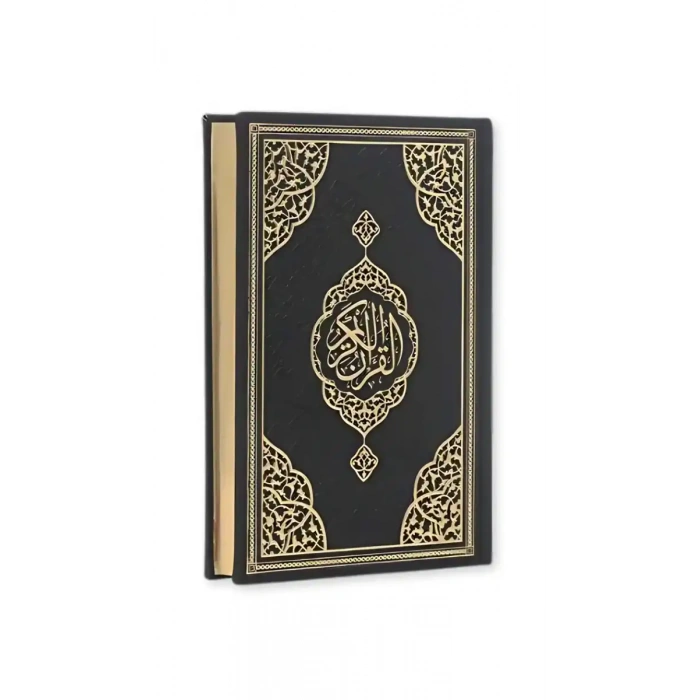 Siyah Hafız Boy Kuranı Kerim Kenar Yaldızlı Deri Cilt