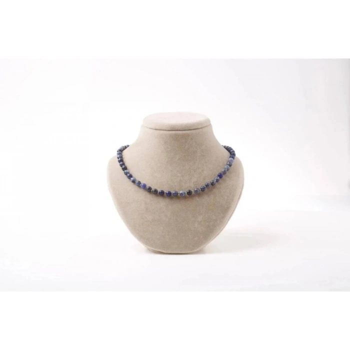 Sodalit 6 mm Dizi Doğal Taş Kolye