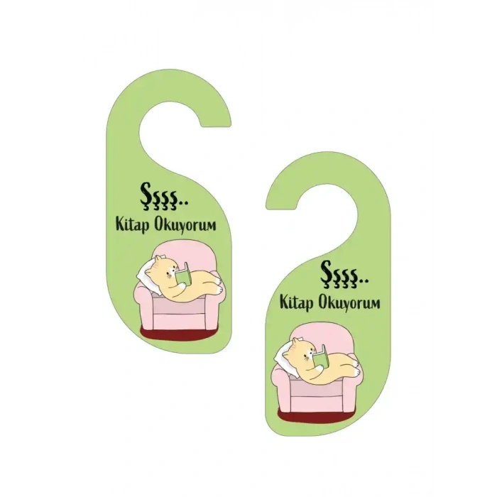 Şşş Kitap Okuyorum  Kapı Askısı Kapı Uyarı Levhası