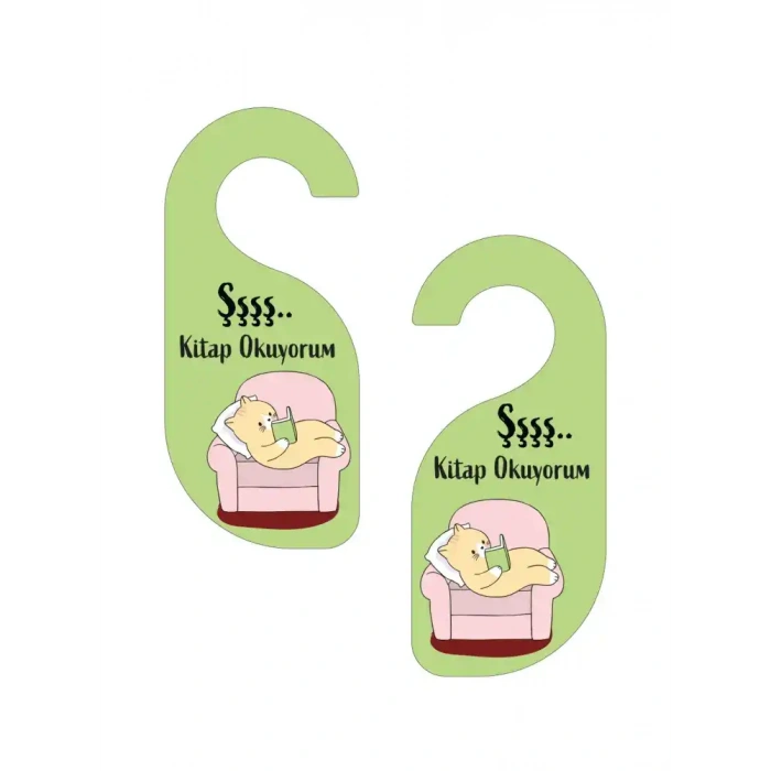 Şşş Kitap Okuyorum  Kapı Askısı Kapı Uyarı Levhası