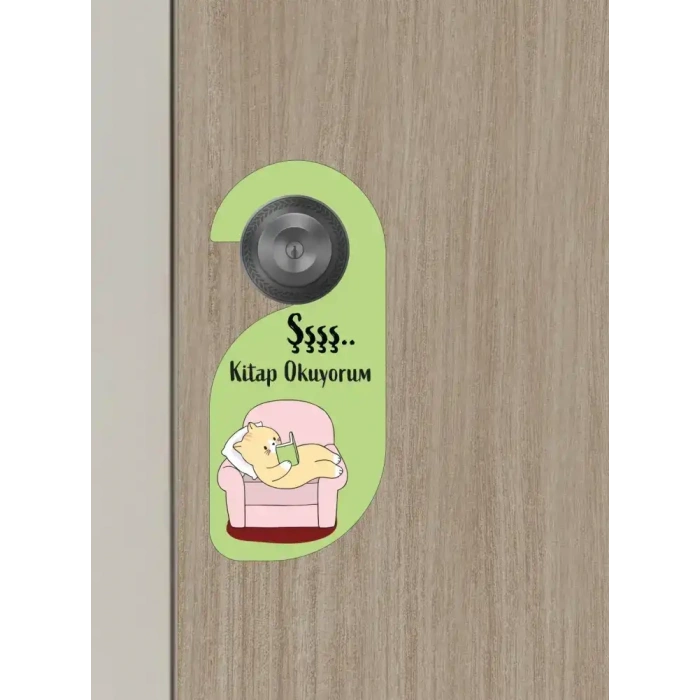 Şşş Kitap Okuyorum  Kapı Askısı Kapı Uyarı Levhası