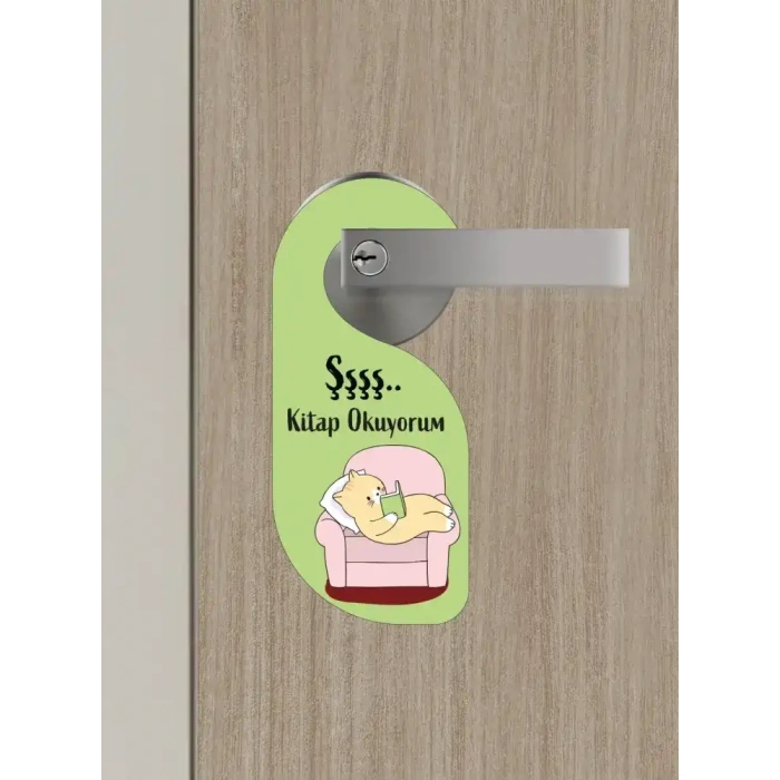 Şşş Kitap Okuyorum  Kapı Askısı Kapı Uyarı Levhası