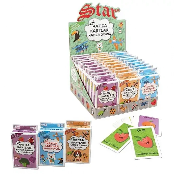 Star Mini Hafıza Oyun Kartları Hayvanlar