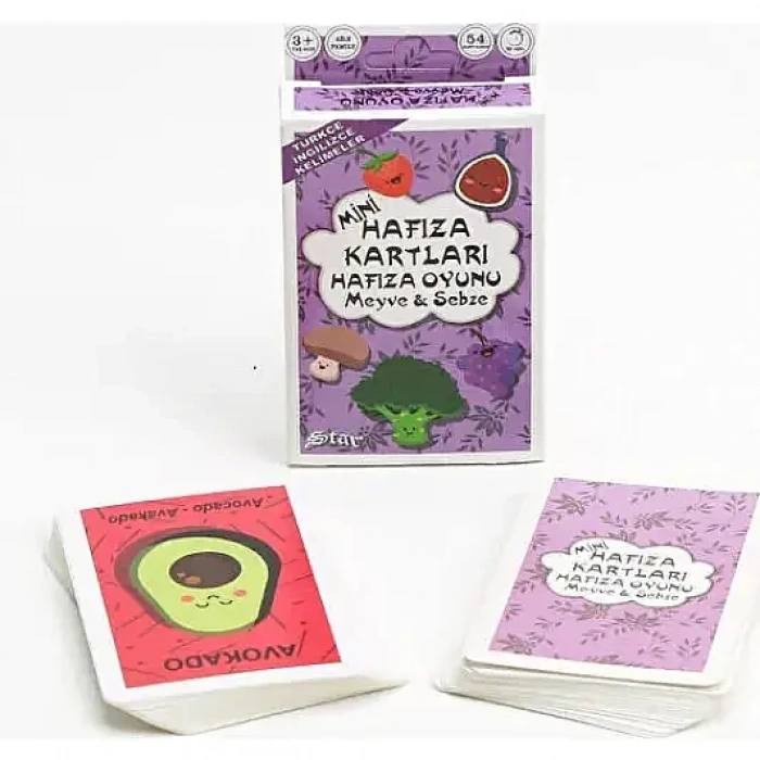 Star Mini Hafıza Oyun Kartları Meyve ve Sebzeler
