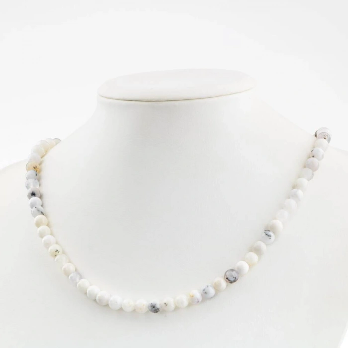 Süt Opal 6 mm Dizi Doğal Taş Kolye