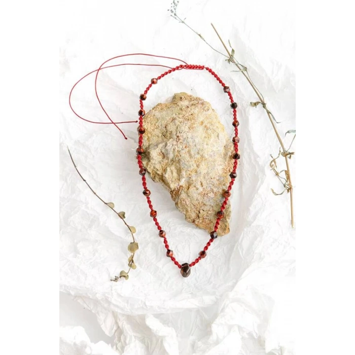 Terra, Kaplan Gözü - Dumanlı Kuvars Doğal Taş Kolye