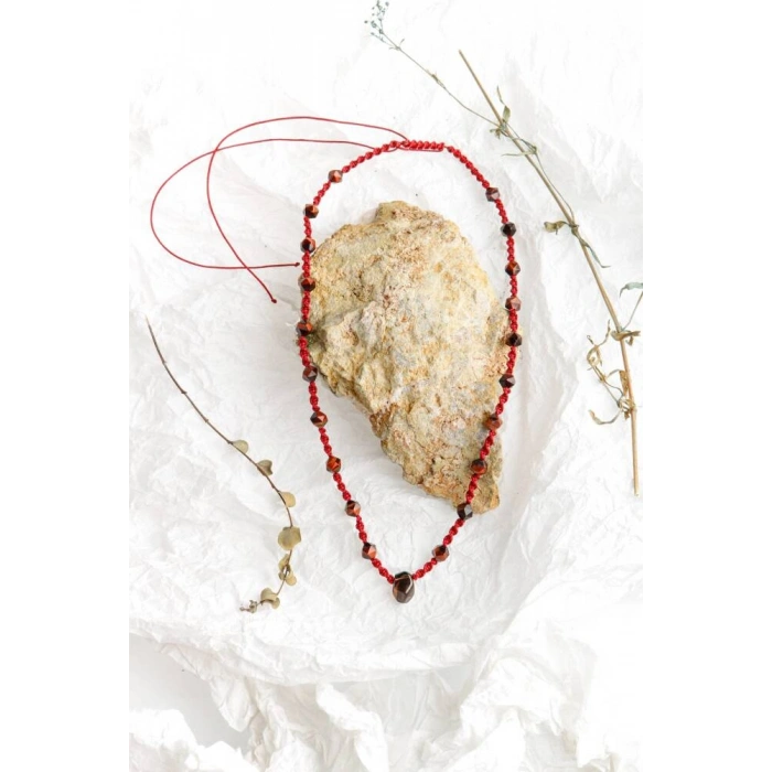 Terra, Kaplan Gözü - Dumanlı Kuvars Doğal Taş Kolye