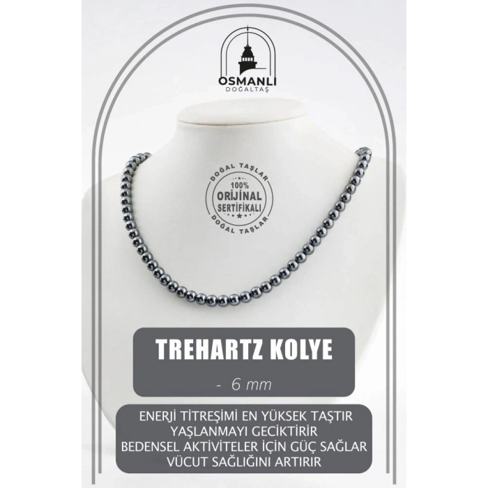 Trehartz 6 mm Dizi Doğal Taş Kolye