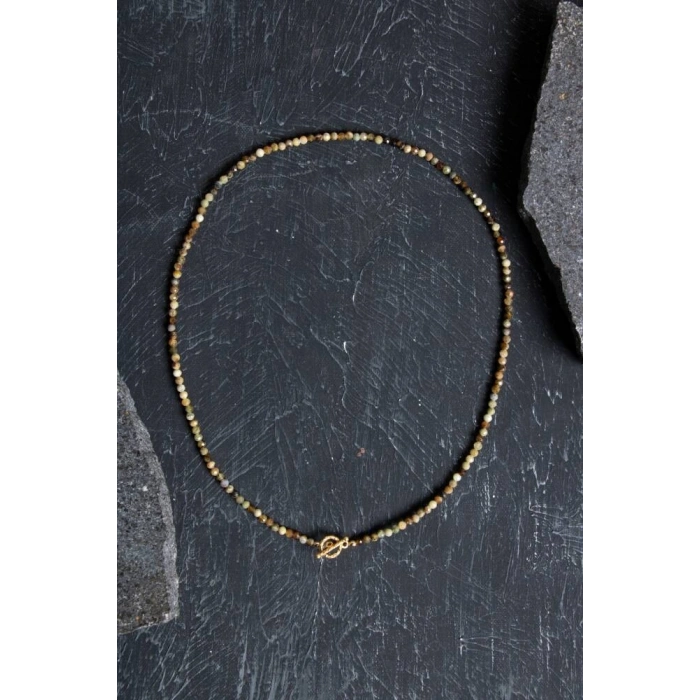 Tsavorit Lal Altın Kaplama Gümüş Kapama Doğal Taş Kolye