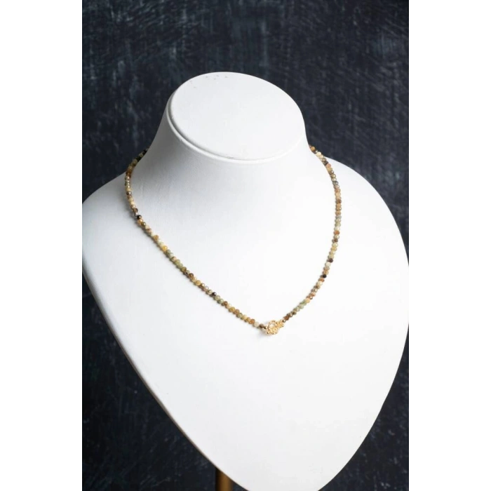 Tsavorit Lal Altın Kaplama Gümüş Kapama Doğal Taş Kolye