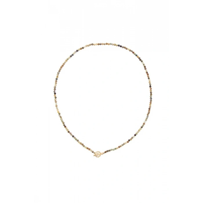 Tsavorit Lal Altın Kaplama Gümüş Kapama Doğal Taş Kolye