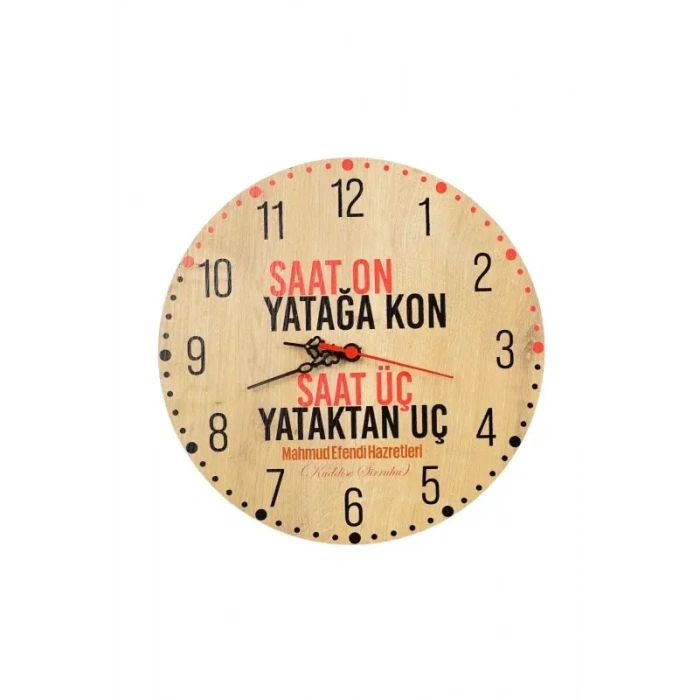 Türkçe Saat On Yatağa Kon Saat 30x30Cm