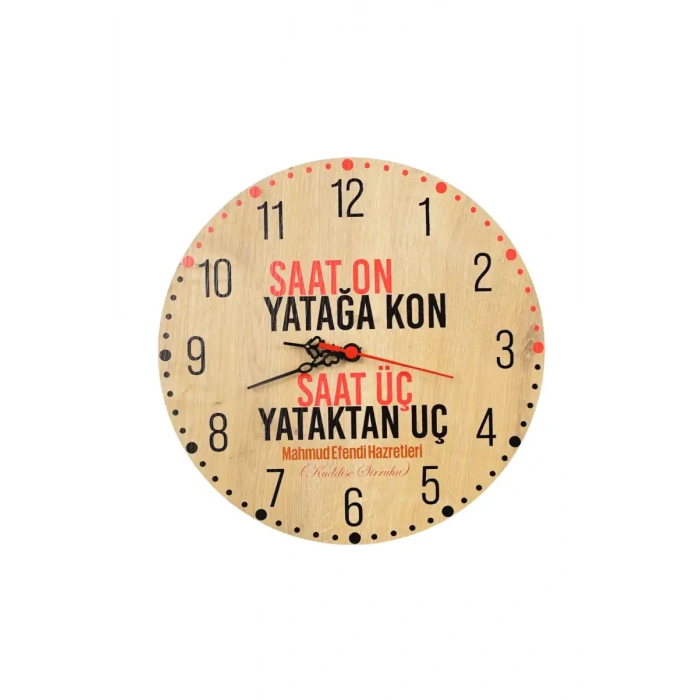Türkçe Saat On Yatağa Kon Saat 30x30Cm