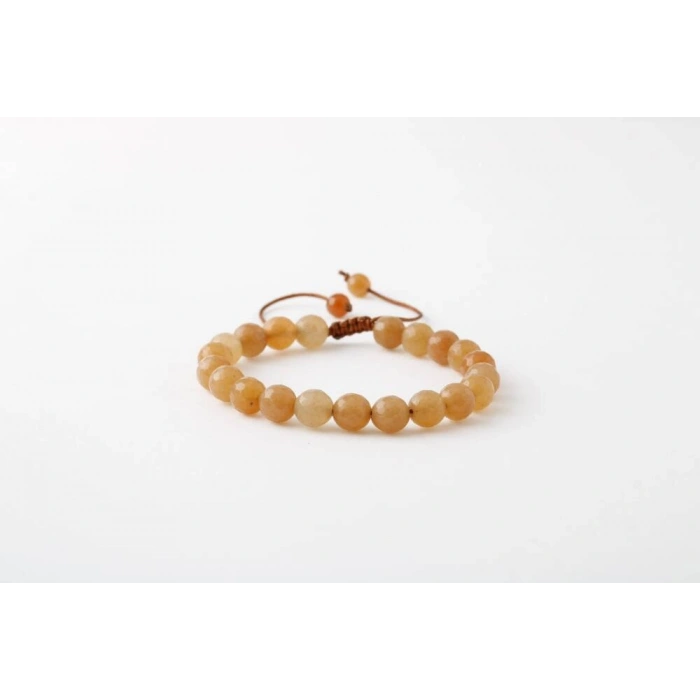 Turuncu Aventurin 6mm Merdiven Kapama Doğal Taş Bileklik